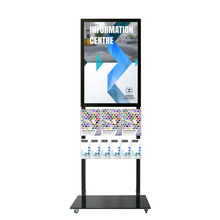 Tall Info Stand -  A1 Snap Frame with 3 A4 + 6 DL Brochure Holders 