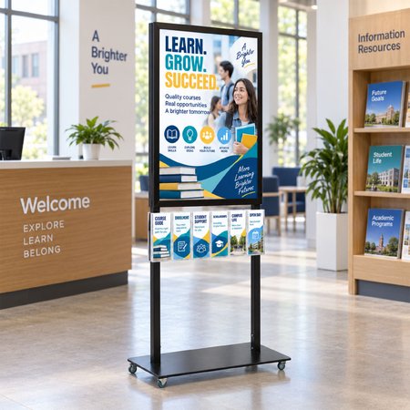 Tall Info Stand -  A1 Snap Frame with 6 DL Brochure Holders