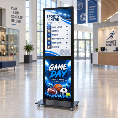 Tall Info Stand - with 2 x A1 Snap Frames ON FRONT