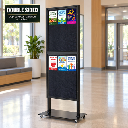 Tall Info Stand - with 2 x Felt Boards - DOUBLE SIDED