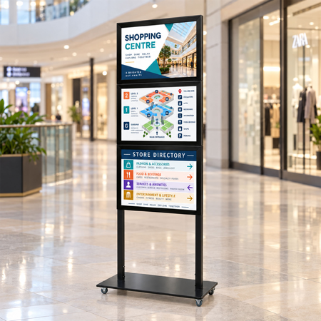Tall Info Stand - with 3 x A2 Snap Frames