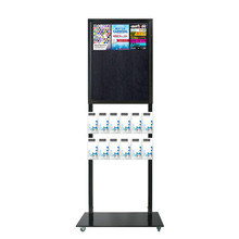Tall Info Stand - 1 Felt Board with  12 DL Brochure Holders - DOUBLE SIDED
