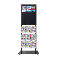 Tall Info Stand - 1 Felt Board with  9 A4 Brochure Holders - DOUBLE SIDED