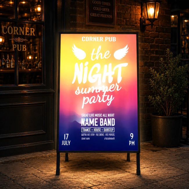 Indoor A-Frame Lightbox Display Sign
