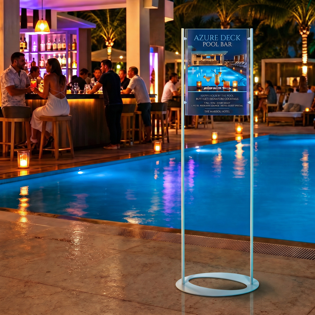 Premium Acrylic 1800mm Lobby Stand Holds A2 Poster Double Sided 