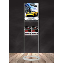 Premium Acrylic 1800mm Lobby Stand Holds A2 Poster Double Sided with 2 A4 Brochure Holders on one side
