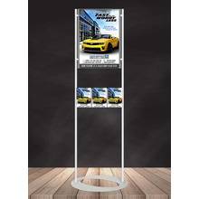 Premium Acrylic 1800mm Lobby Stand Holds A2 Poster Double Sided with 3 A5 Brochure Holders on one side