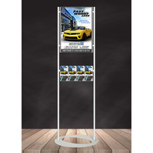 Premium Acrylic 1800mm Lobby Stand Holds A2 Poster Double Sided with 4 DL Brochure Holders on one side