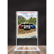 Premium Acrylic 1450mm Lobby Stand Holds 30x40 Inch Poster Double Sided 