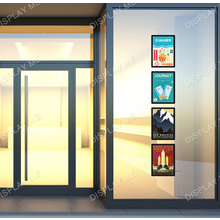 Window Lightbox 1 Column - A4 Black Portrait x 4