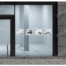 Window Lightbox 4 Columns - A3 Silver Landscape x 4