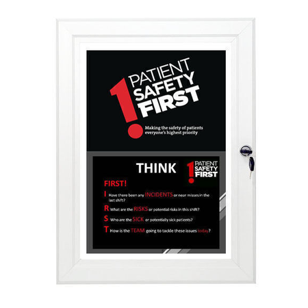 Silver Lockable Magnetic Notice Board A3 (Holds 2 x A4 Sheets)