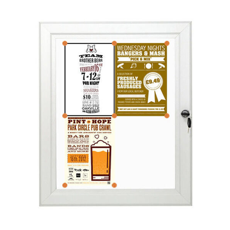 Silver Lockable Cork Notice Board (Holds 4 x A4 Sheets)