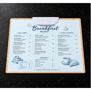 A4 Landscape Wood Menu Clip Board