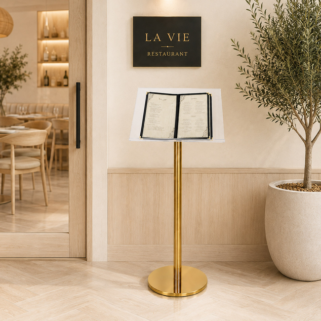 Gold A3 Book Menu Stand