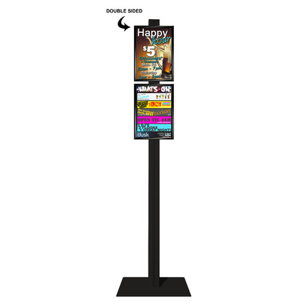 Black Retail Stand with 2 x A4 Snap Frames Double Sided