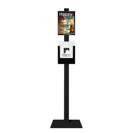 Black Retail Stand A4 Snap Frame and Black Steel Brochure Holder