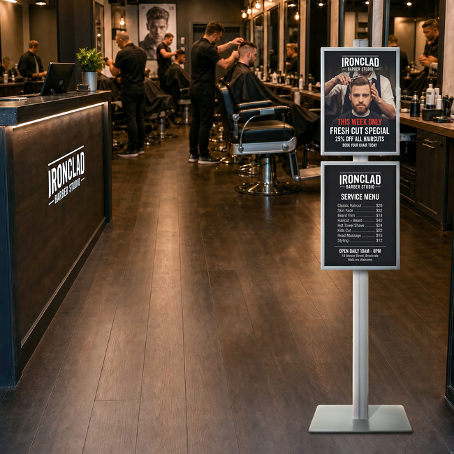 Retail Stand with 2 x A3 Snap Frames