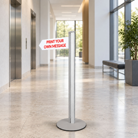 Direction Sign - 1 Arrow 1450mm Silver Pole and Base 