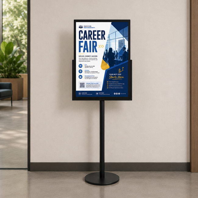 Black Ezi Pole A2 Double Sided Steel Sign