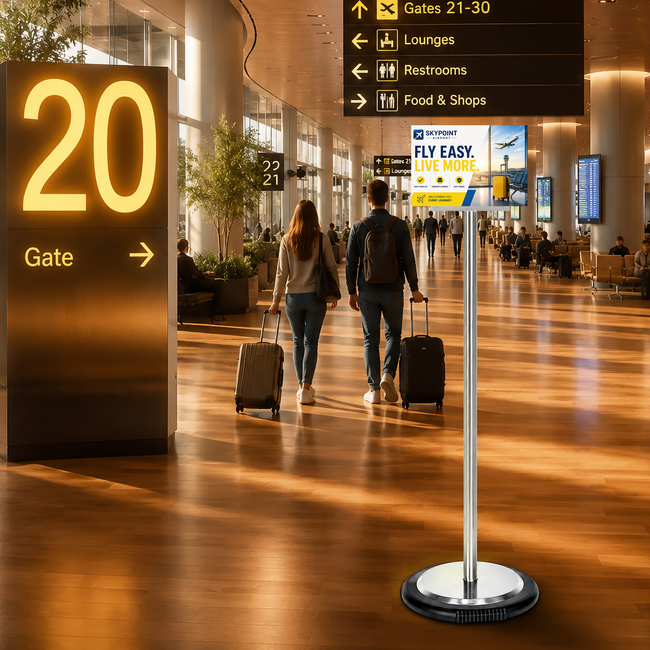Ezi Pole Euro Clip Landscape A4 with Wheel Base