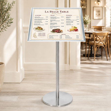 Ezi Pole with 1 A2 Landscape Square Cornered Snap Frames