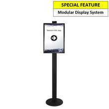 A2 Poster Holder on Black Combo Pole 1800mm High - Single Sided