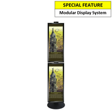 3 x Half A1 Poster Holders on Black Combo Pole 1800mm High - Single Sided