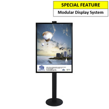 A0 Poster Holder on Black Combo Pole 1800mm High - Single Sided