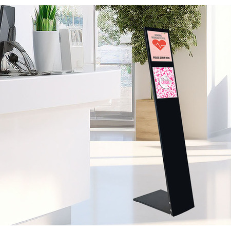 Black Mod Info Stand with 2 A4 Acrylic Poster Displays