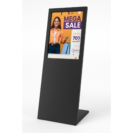 Black Wide Mod Info Stand with 1 A3 Poster Display