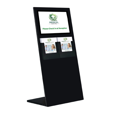Black Wide Info Stand  - A3 Sign + 2 x A4 Brochure Holder