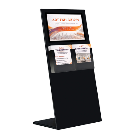Black Wide Mod Info Stand- A3 and 2xA4 Brochure Holder