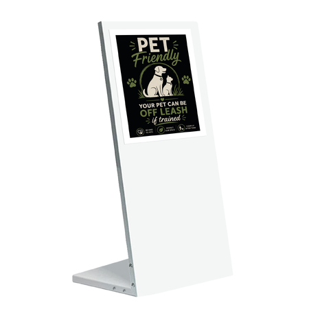 White Table Information Stand - A4 Sign 