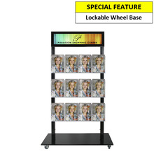Black Mall Stand - Snap Header with 12 A5 Brochure Holders 