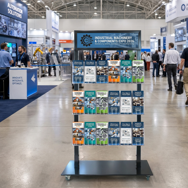 Black Mall Stand - Snap Header with 18 DL Brochure Holders