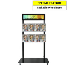Black Mall Stand - Snap Header with 8 A5  Brochure Holders