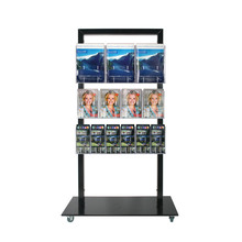 Black Mall Stand - with 3 A4, 4 A5 and 6 DL Brochure Holders Double Sided 