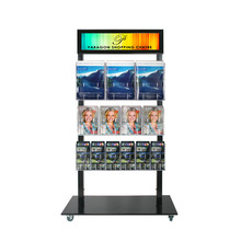 Black Mall Stand - Snap Header with 3 A4, 4 A5 and 6 DL Brochure Holders Double Sided 