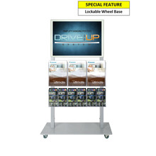 Silver Mall  Stand - A2 Snap Frame with 3 A4 and 6 DL Brochure Holder