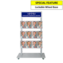 Silver Mall  Stand - Snap Header with 12 A5 Brochure Holders 