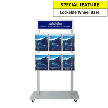 Silver Mall  Stand - Snap Header with 6 A4 Brochure Holders Double Sided 