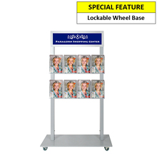 Silver Mall  Stand - Snap Header with 8 A5 Brochure Holders