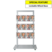 Silver Mall  Stand - Snap Header with 12 A5 Brochure Holders Double Sided 