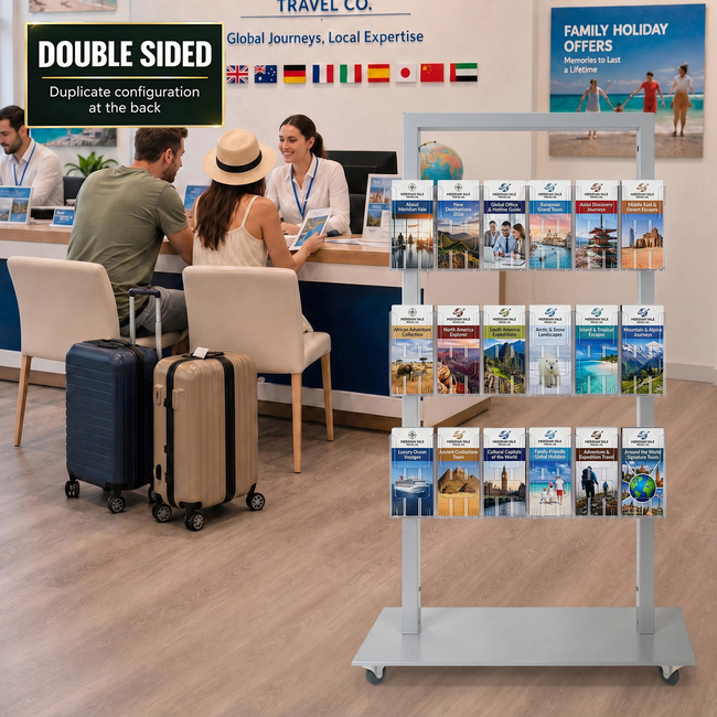 Silver Mall  Stand - 18 DL Brochure Holders Double Sided