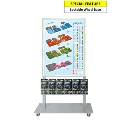 Silver Mall Stand - A1 Snap Frame with 6 DL Brochure Holders