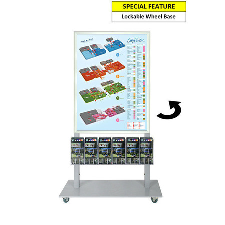 Silver Mall Stand - A1 Snap Frame with 6 DL Holders Double Sided 
