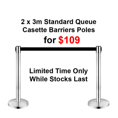 2 x 3m Standard Silver Pole and Cassette - OVERSTOCK CLEARANCE