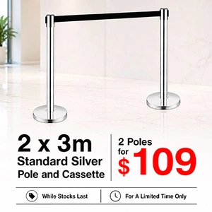 2 x 3m Standard Silver Pole and Cassette - OVERSTOCK CLEARANCE