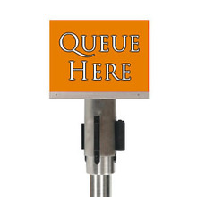   A5 Silver Landscape Sign Holder Clip attachment for Retractable Cassette Queue Barrier Pole